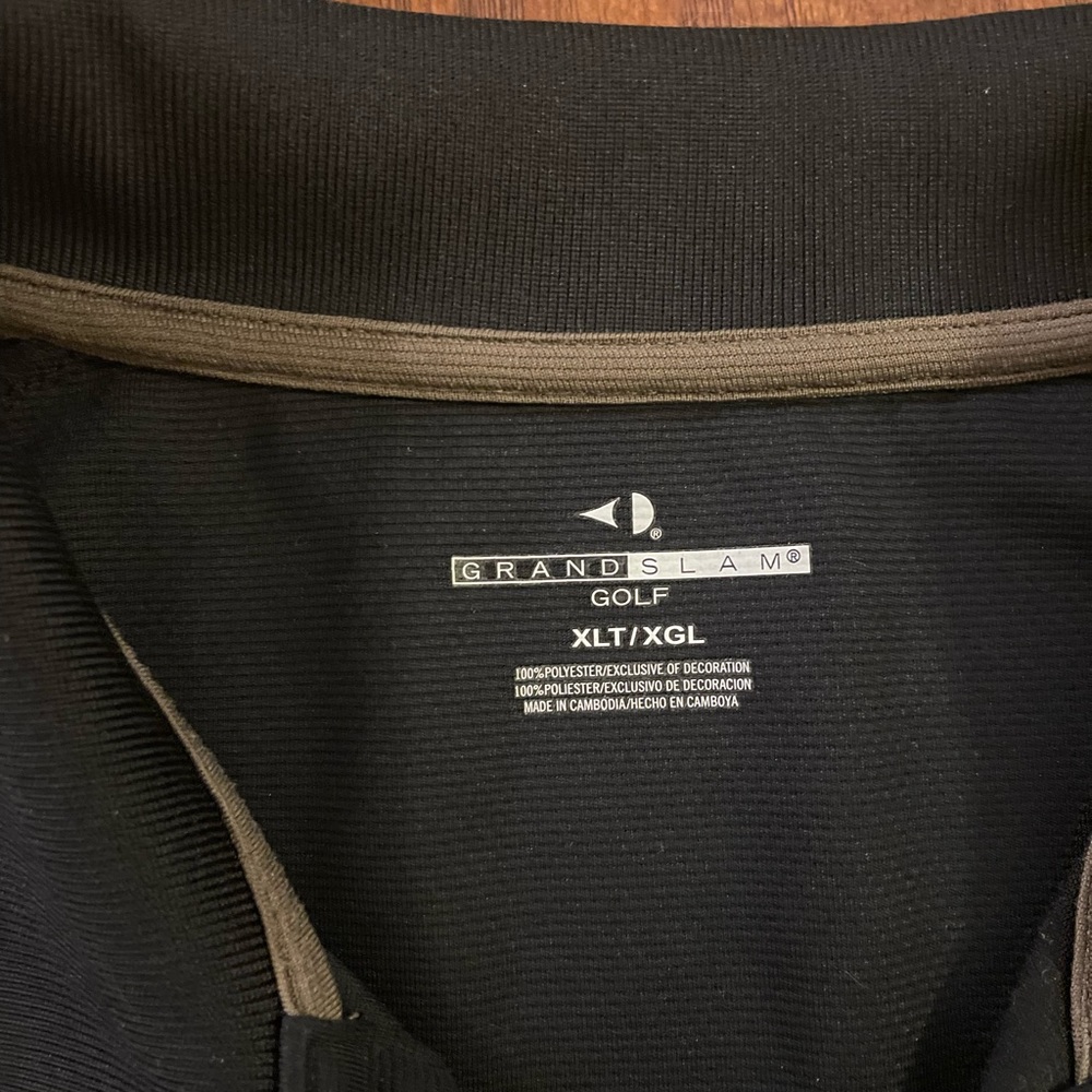 Grand Slam Golf Polo Athletic Performance XL Tall Black Taupe Tan - Picture 2 of 5